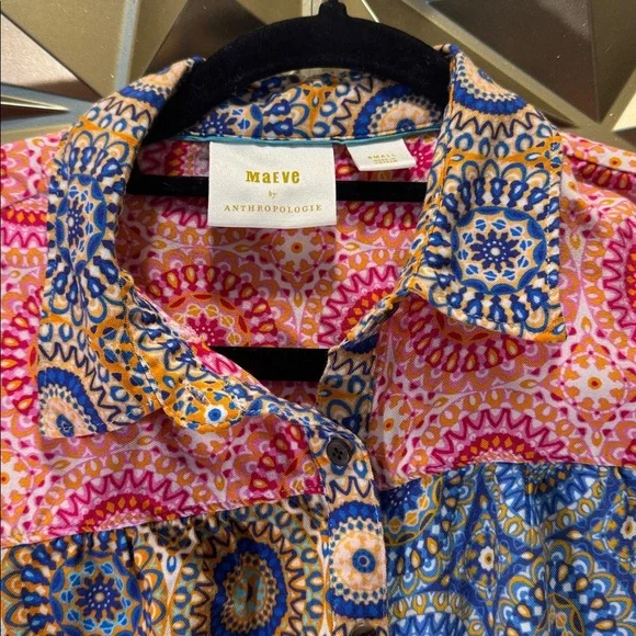Anthropologie Multicolor Geometric Shirt - Picture 2 of 4